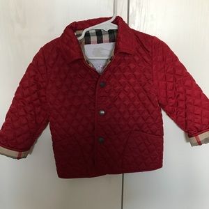 Burberry girls 18 month quilted Collin jacket red